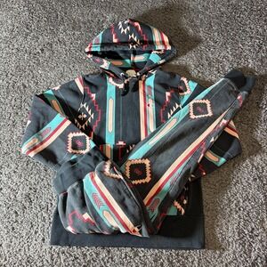 Champion Hoodie Sweatpants Mens S M Reverse Weave Aztec Southwestern Tracksuit